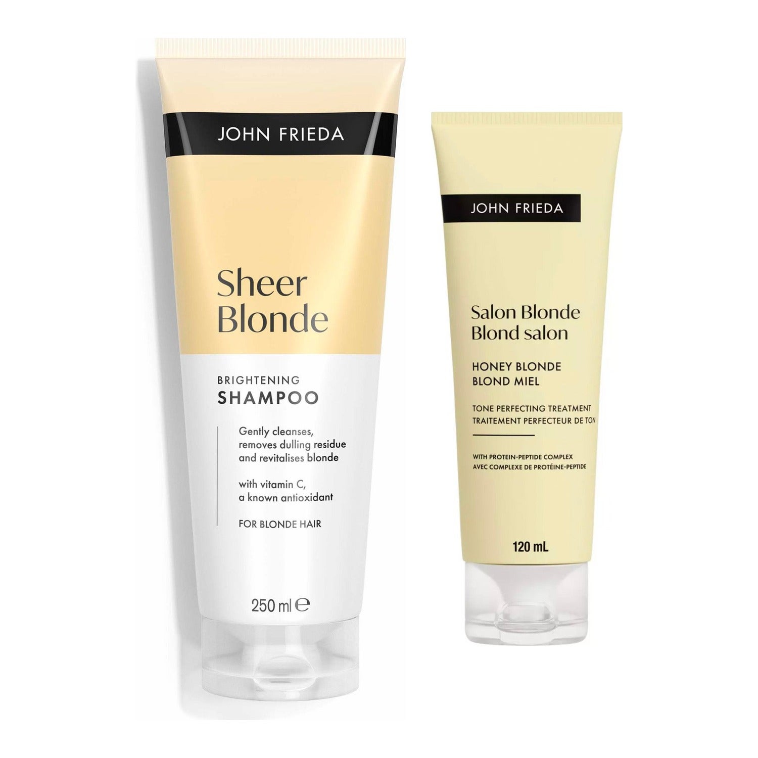 John Frieda Blonde Brightness & Tone Perfecting Set Shampoo 250 ml & Treatment 120 ml - 370 ml