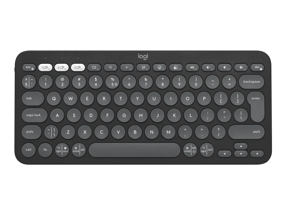Logitech Pebble Keys 2 K380s Wireless Keyboard - Tonal Graphite - Näppäimistö - Universal - Musta