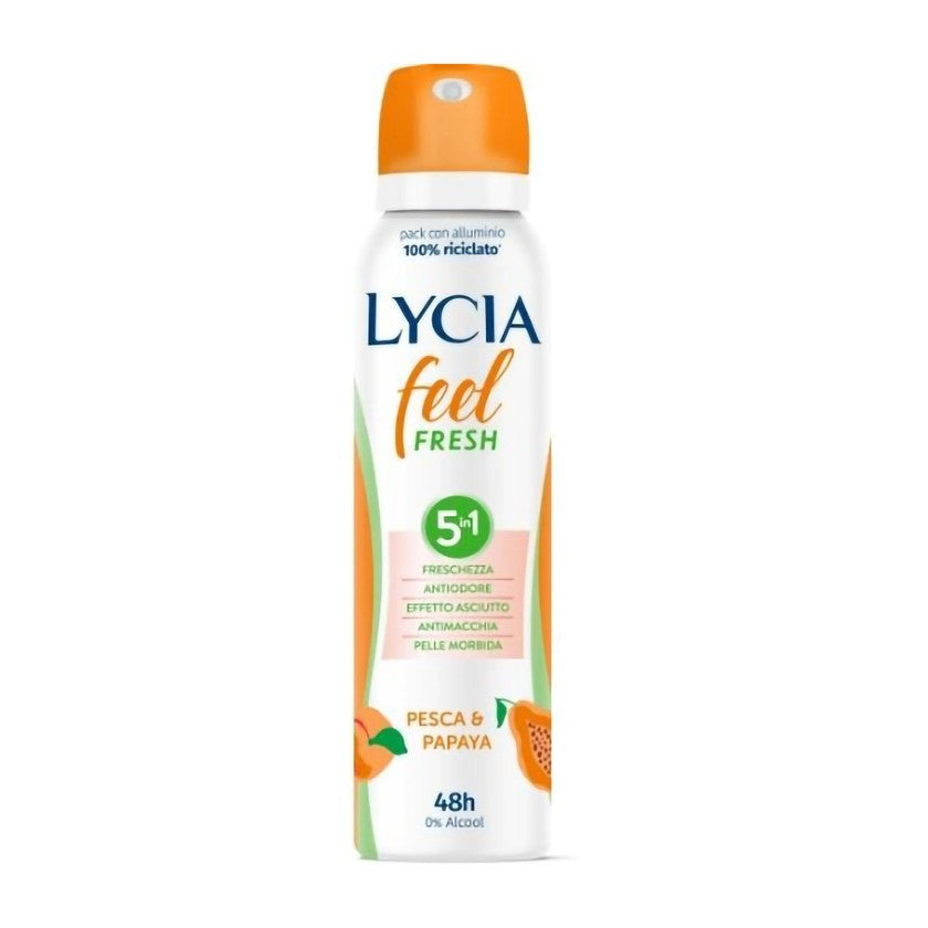 Lycia Feel Fresh Deodoranttisuihke 5in1 Persikka ja Papaija 150 ml