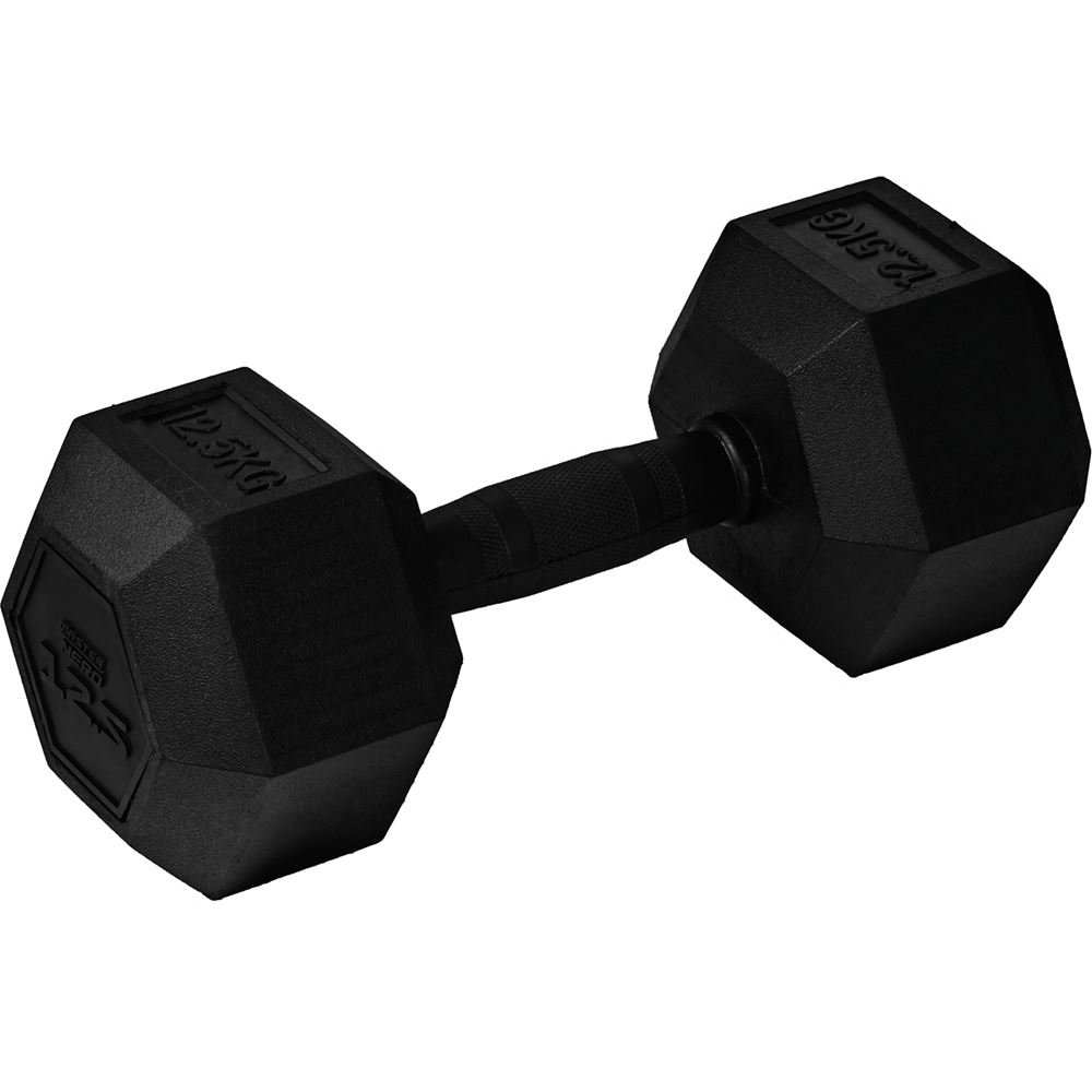 Master Fitness Nero Rubber Coated Hex, Hex hantlar - 12,5 kg