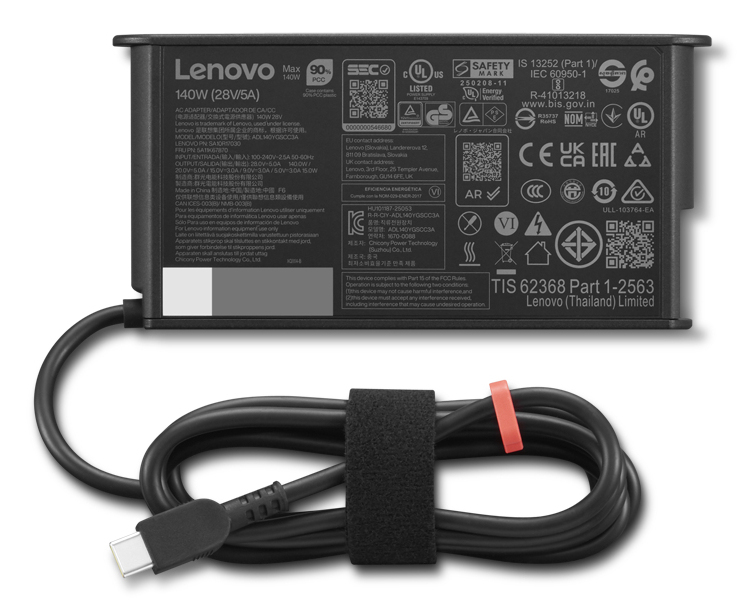 Lenovo ThinkPad Mobile Workstation 140W USB-C GaN Slim AC Adapter EU