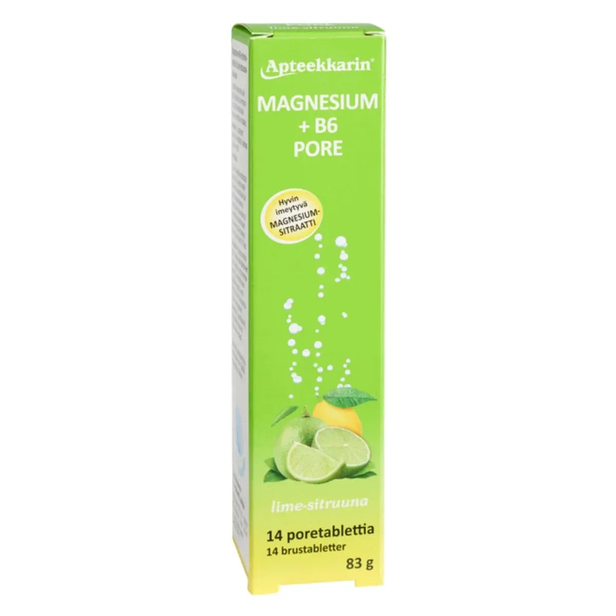 Apteekkarin Magnesium+ B6 poretabl sitruuna 14 kpl