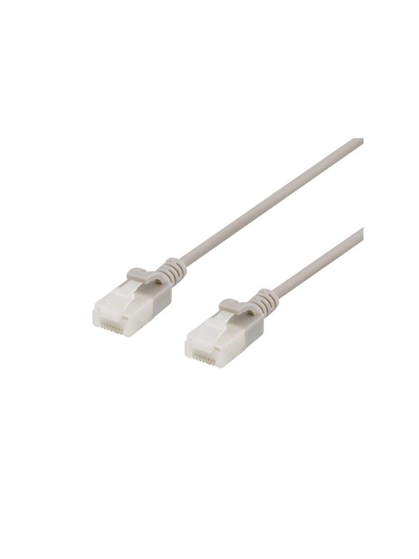Deltaco Cat6a U/UTP RJ45 0.3m -verkkokaapeli, harmaa