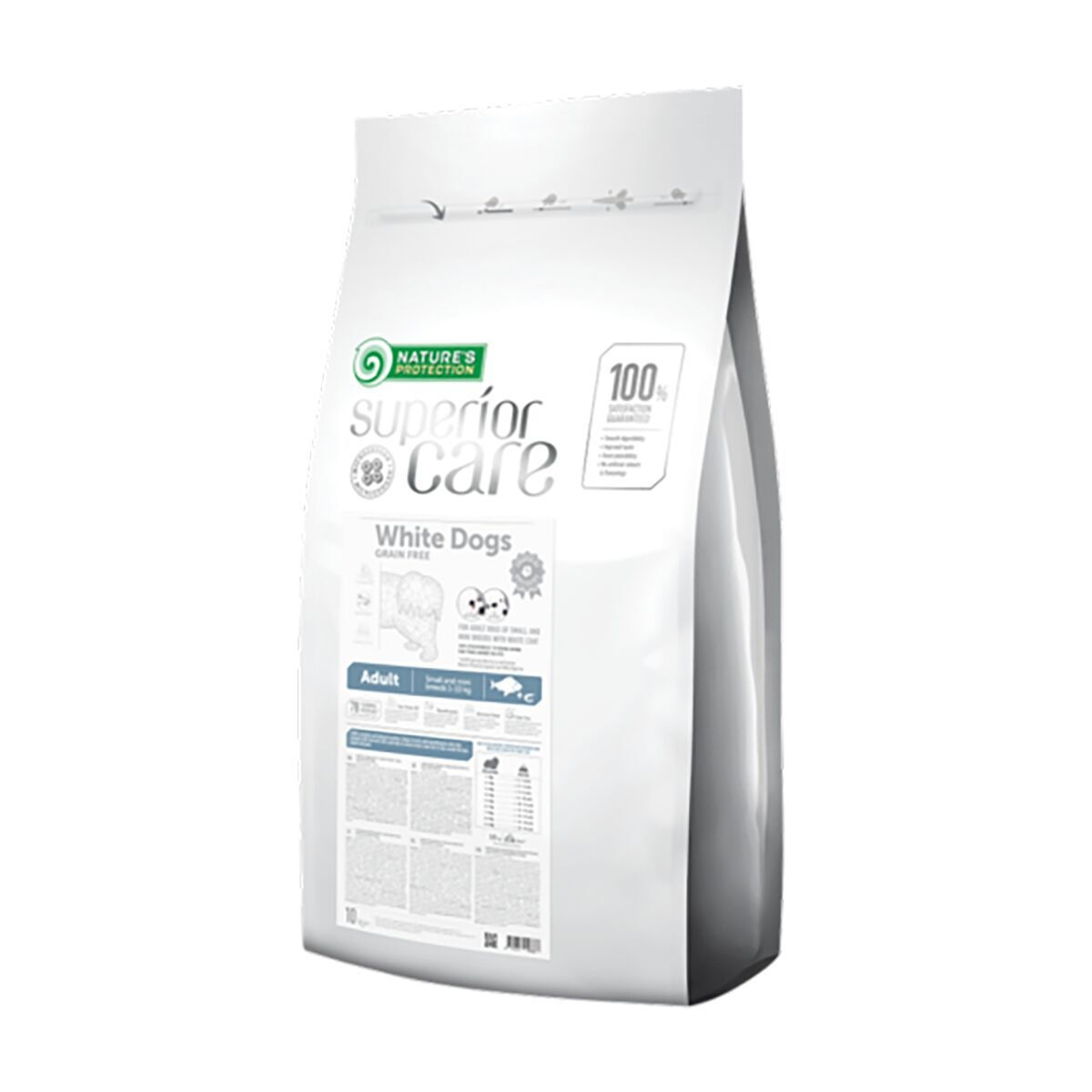 NATURE'S PROTECTION SUPERIOR CARE White Dogs Grain Free White Fish Adult Small and Mini Breeds Grain Free Dry Dog Food with White Fish, 10 kg