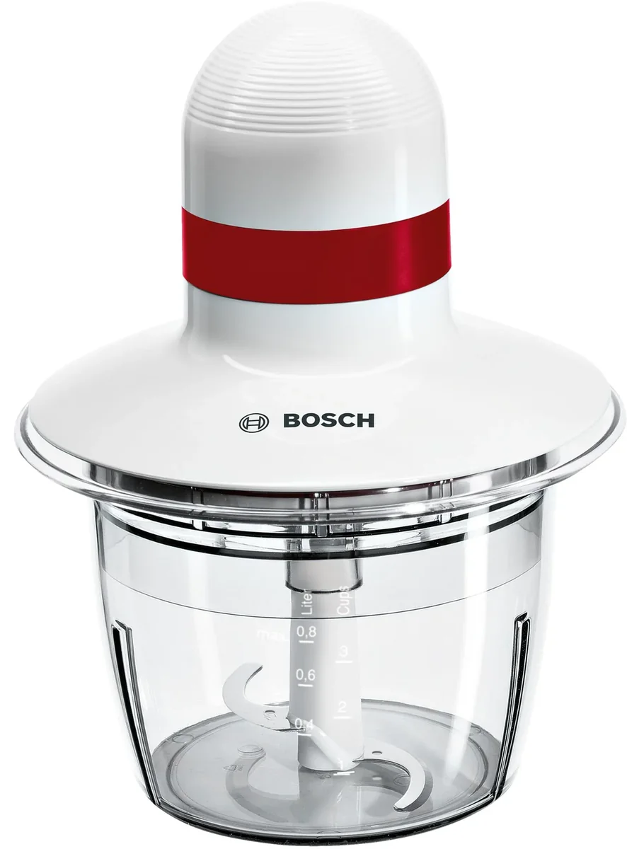 Bosch MMRP1000 -teholeikkuri, 0,8 L, 400 W, punainen, läpinäkyvä, valkoinen