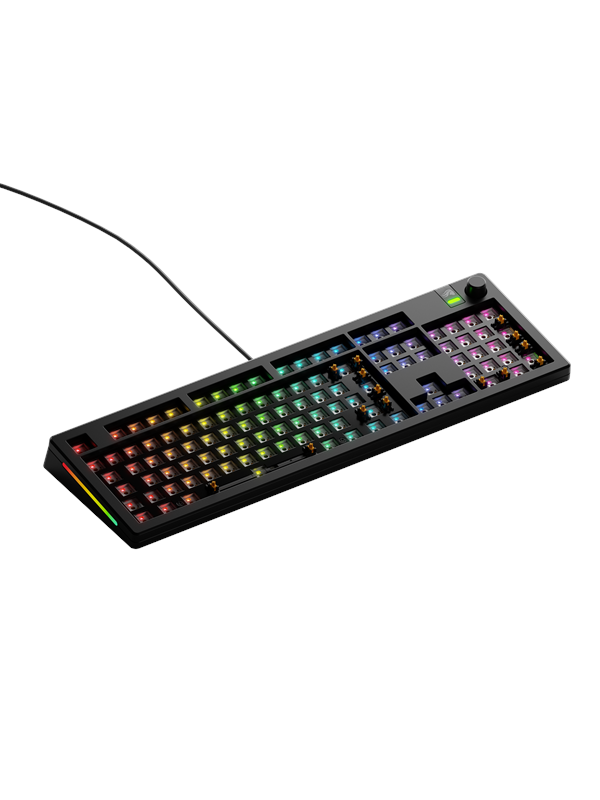 Glorious Gaming GMMK 3 100% Barebones, Täysikokoinen (100 %), Langallinen, USB, RGB LED, musta