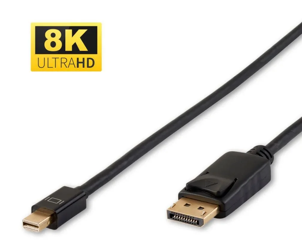 MicroConnect Mini DisplayPort 1.4 – DisplayPort -kaapeli, jossa 8K, 2 m, musta