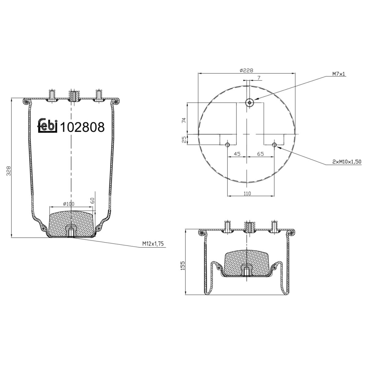 Metallipalje, ilmajousitus FEBI BILSTEIN 102808