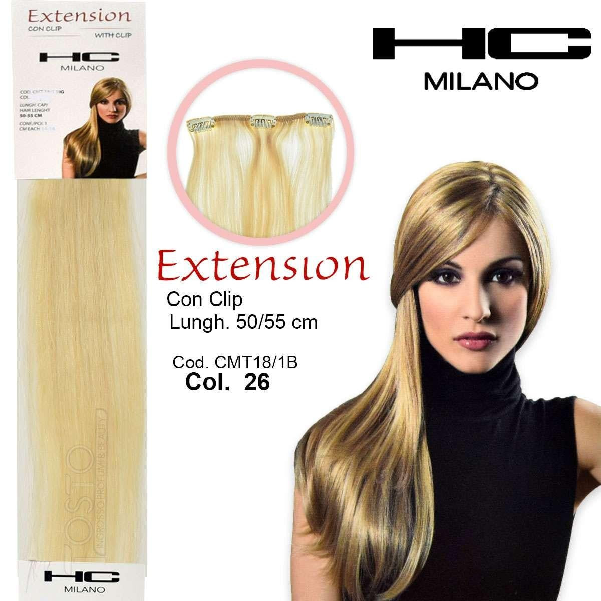 Hc Milano Extension 3 Clip Ei Remy Largh.14-16Cm Pituus 50Cm Väri 26 Erittäin Vaalea Blond 11,0