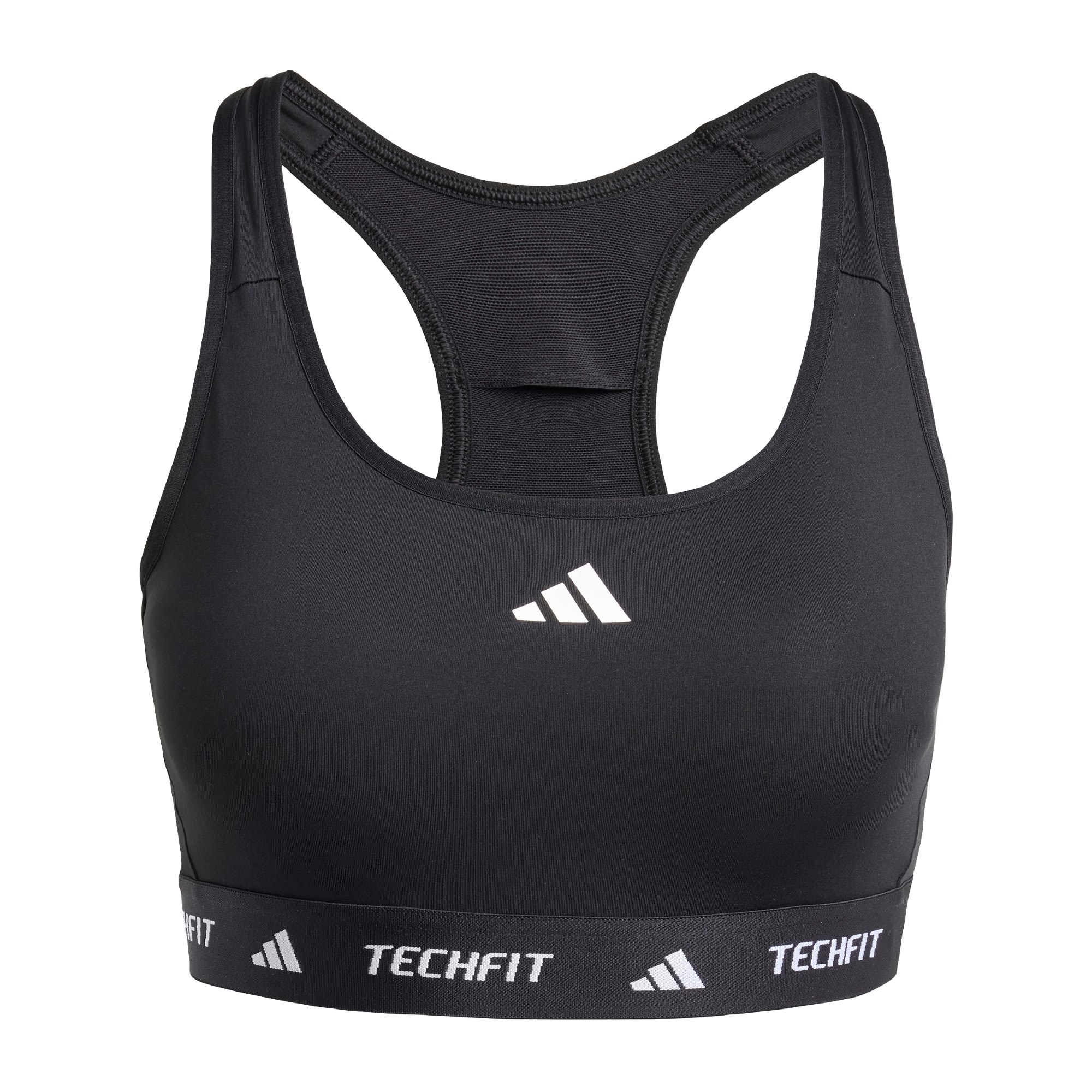 ADIDAS PERFORMANCE Urheilurintaliivit 'TECHFIT'  musta / valkoinen