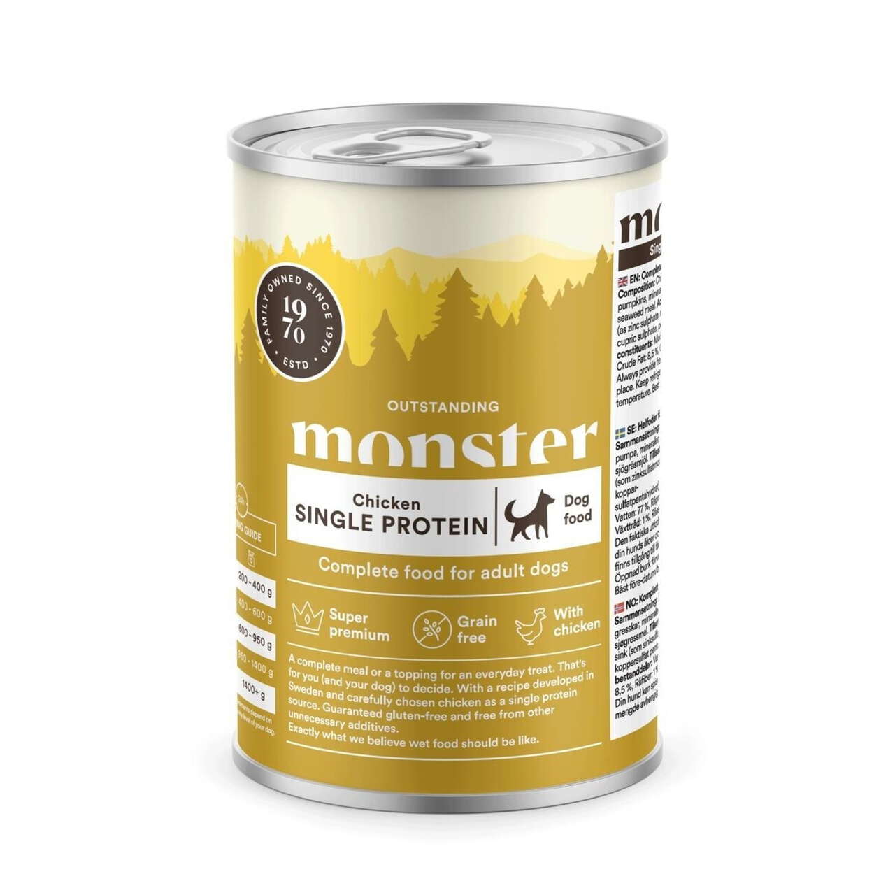 Monster Dog Adult Single Chicken 400g