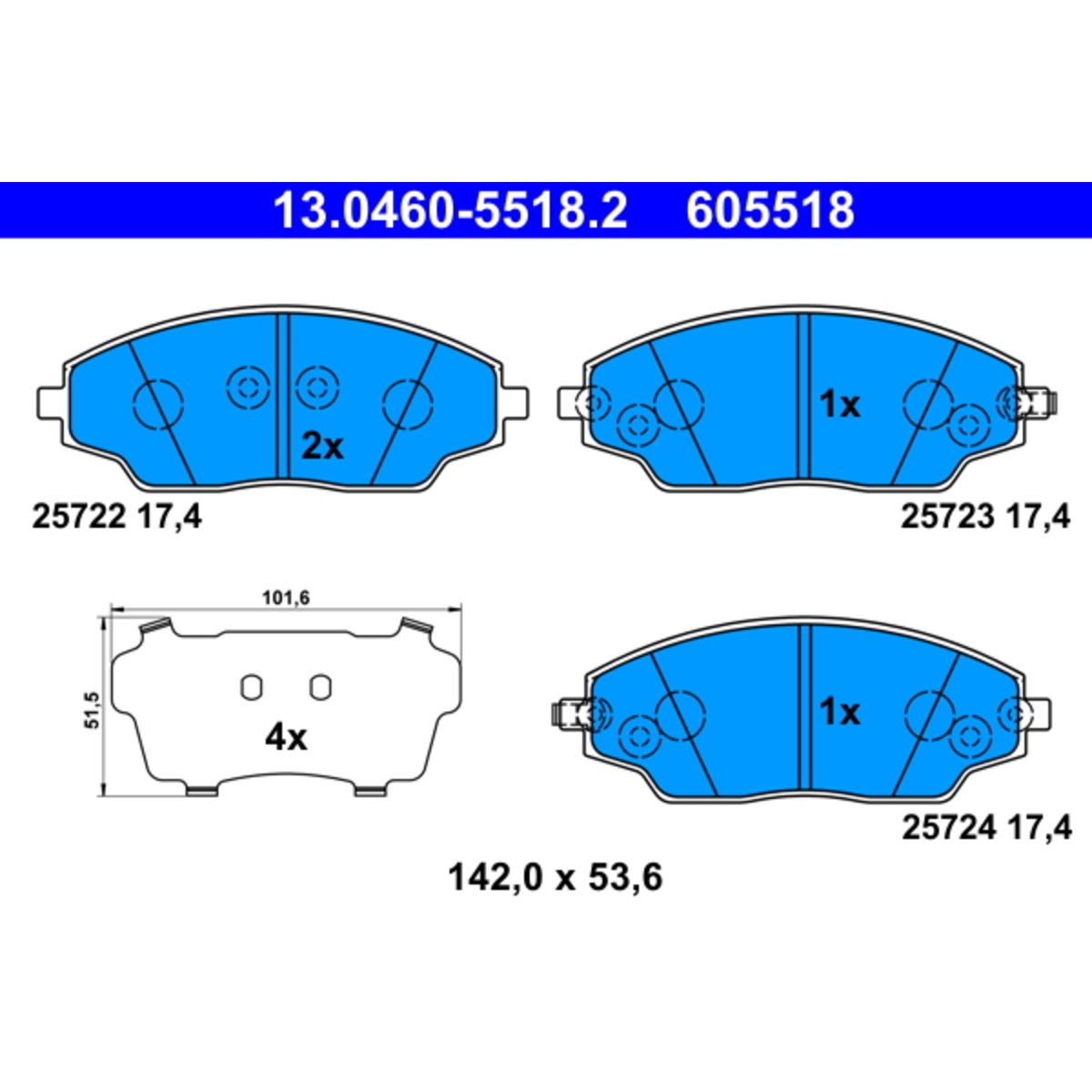 Jarrupalat, levyjarru ATE 13.0460-5518.2