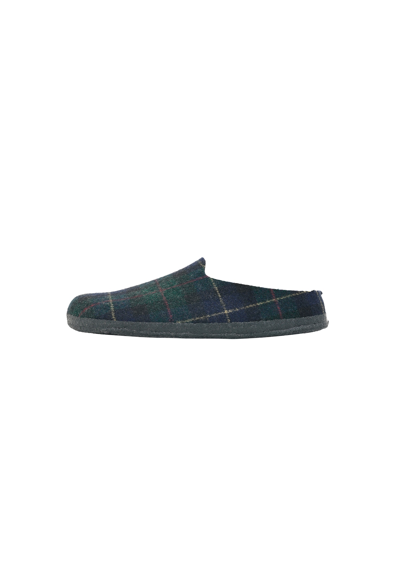 Birkenstock Amsterdam Wrapped Dip Felt Regular Green Navy Plaid