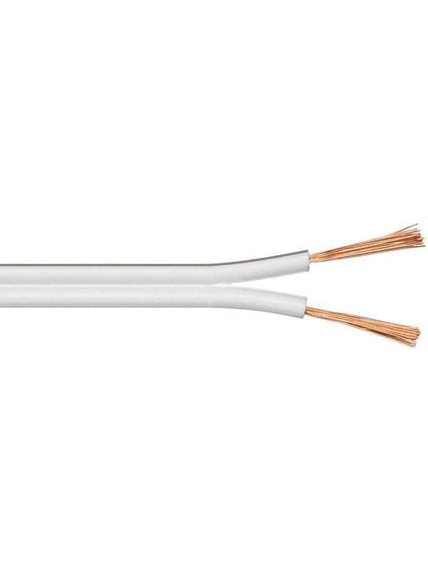 Goobay Högtalarkabel vit CU 10 m rulle, tvärsnitt 2 x 0,5 mm2