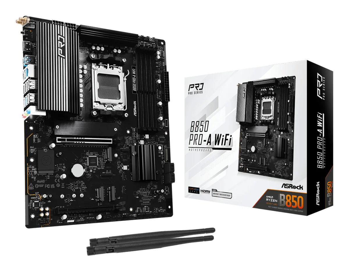 ASRock B850 Pro-A WiFi Emolevy - AMD B850 - AMD AM5 - DDR5 RAM - ATX