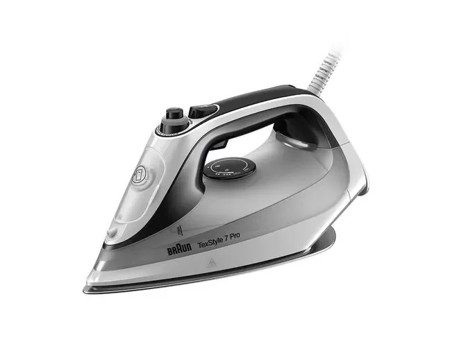 Braun TexStyle 7 Pro SI7149WB, Kuiva- & höyrysilitysrauta, EloxalPlus soleplate, 2,5 m, 220 g/min, Musta, Valkoinen, 50 g/min