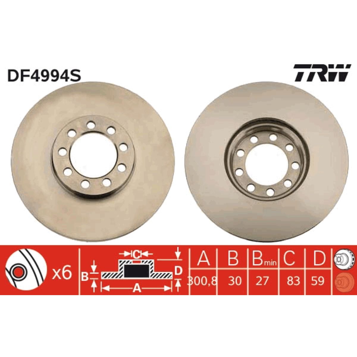 Jarrulevy TRW DF4994S