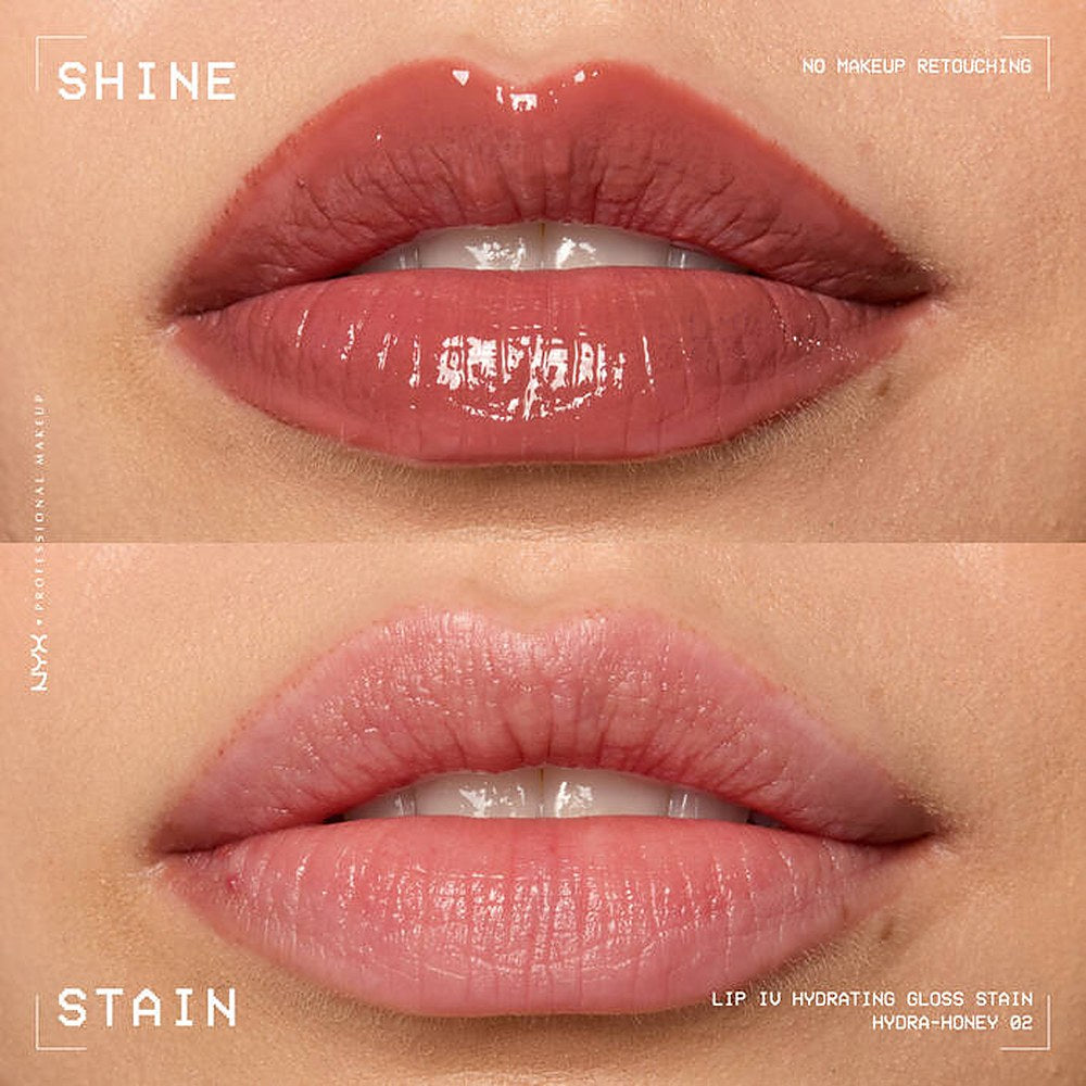 NYX Professional Makeup Lip IV pitkäkestoinen huulikiilto kosteuttavalla vaikutuksella, väri 02- HYDRA HONEY 5 ml