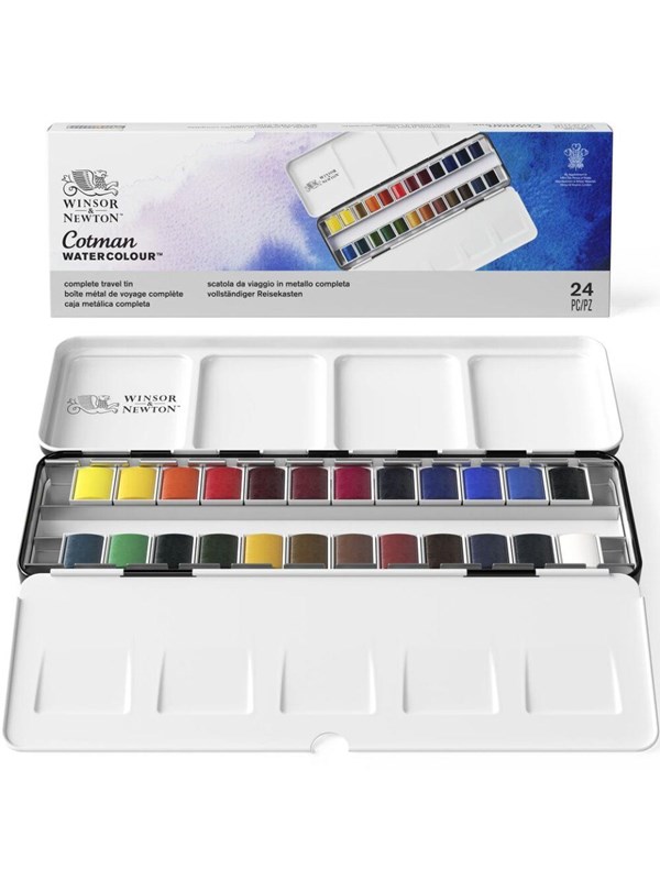 Akvarellivärit Cotman Metallirasia 24 1/2 nappia Winsor & Newton