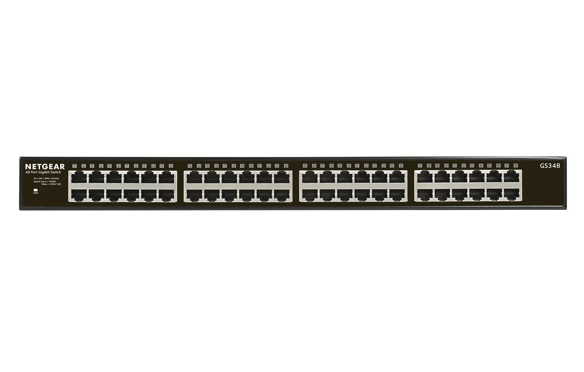 NETGEAR GS348 - 48-porttinen hallitsematon gigabit-kytkin, musta