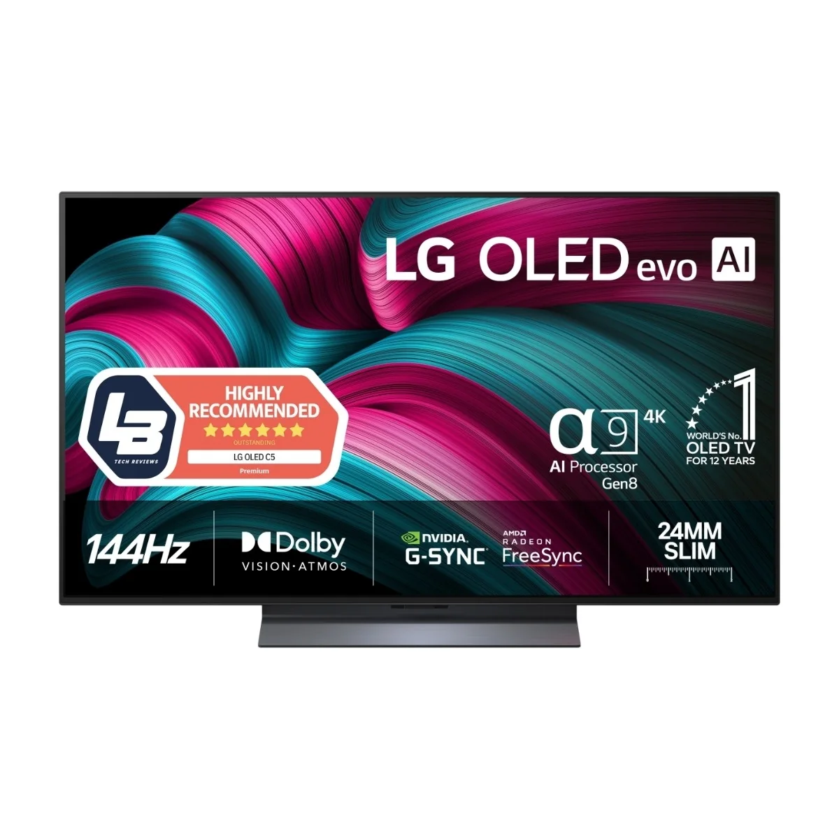 LG OLED evo AI OLED48C54LA.AEU, 121,9 cm (48), 3840 x 2160 pikseliä, OLED evo, Älytelevisio, Wi-Fi, musta