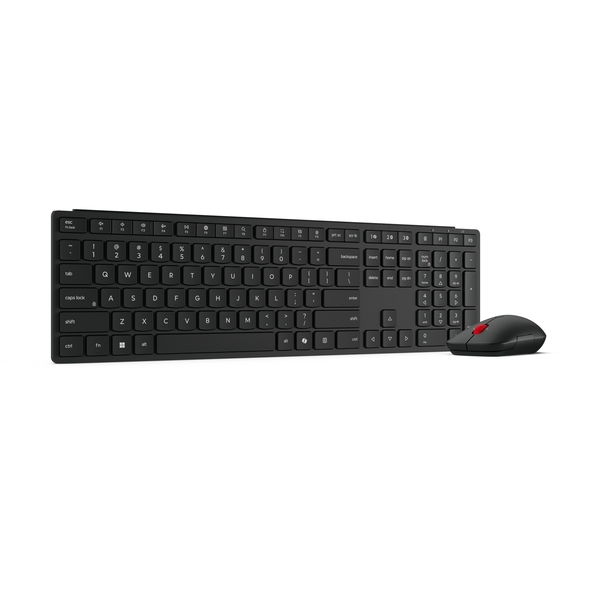 Lenovo Wireless Multi-Mode Pro Combo Keyboard and Mouse 6000-Swedish/Finnish - Näppäimistö ja Hiirisetti - Ruotsalainen/suomalainen - Musta