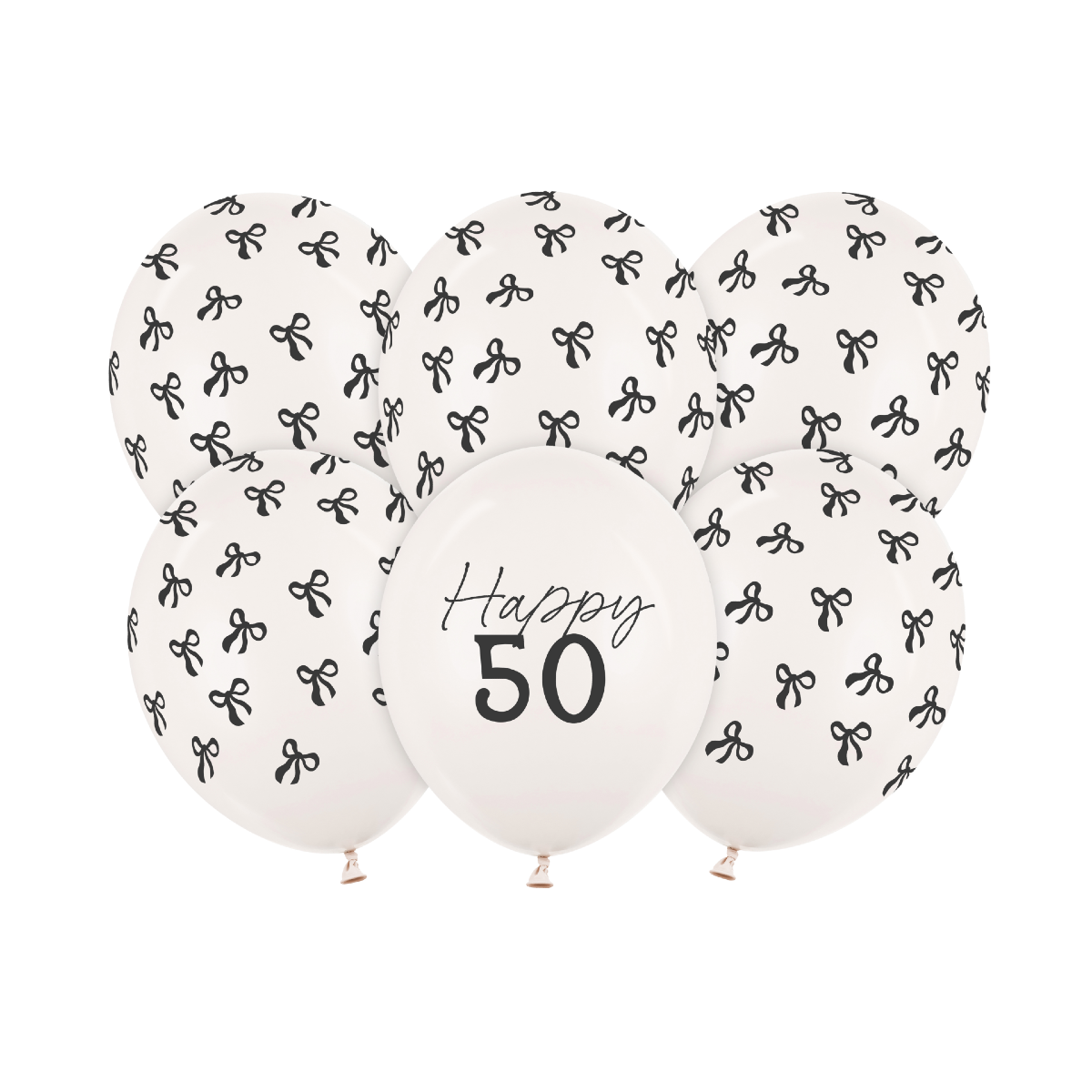 Ilmapallot - Happy 50, Pastelli Valkoinen, 30 cm, 6 kpl