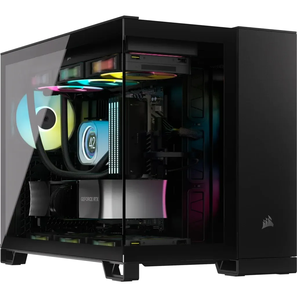 Corsair 2500X RGB, Micro Tower, PC, Musta, ATX, Terästä, Muovi, Karkaistu lasi, Pelaaminen
