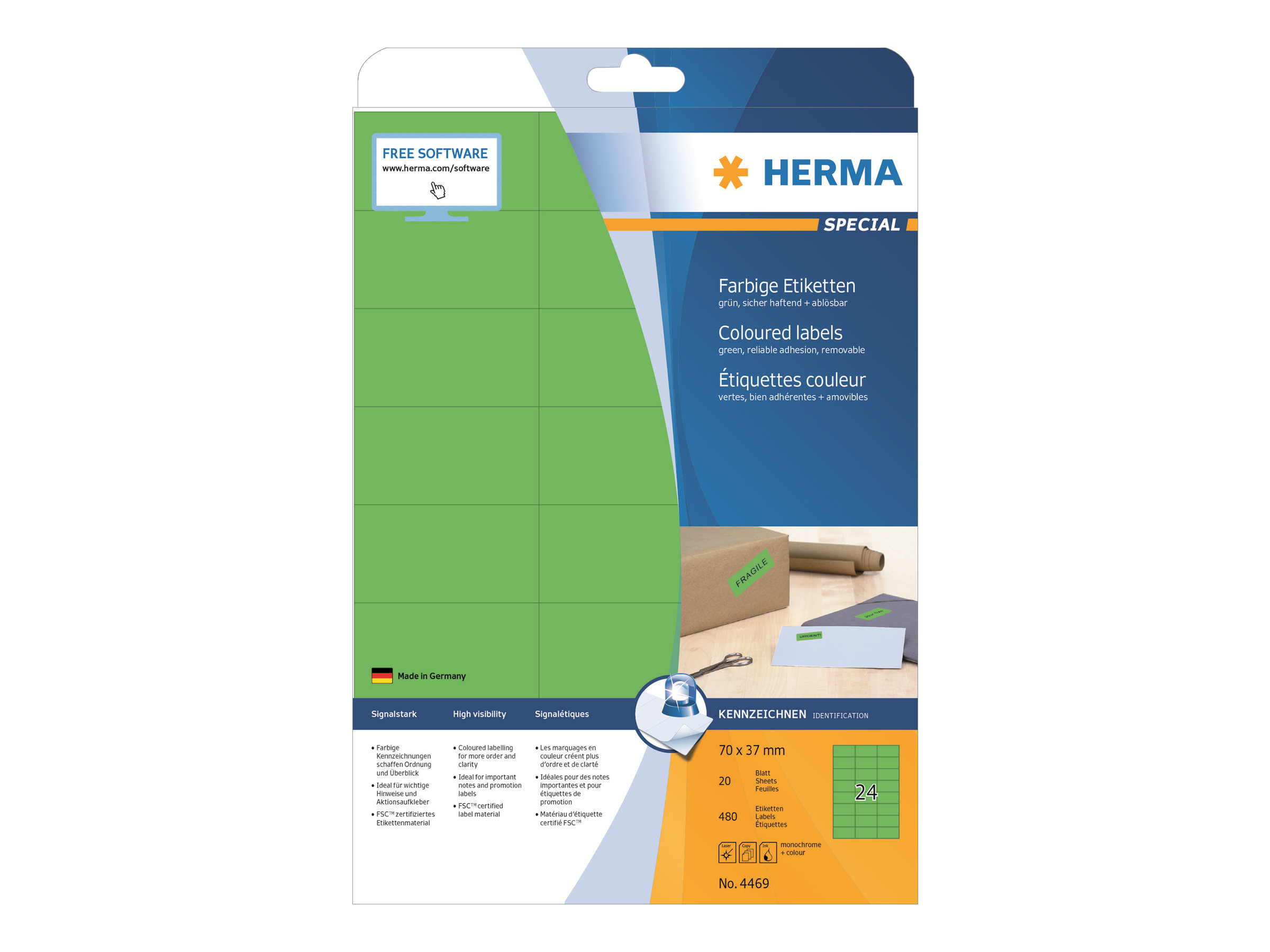 Herma label Special 70x37 green (480)