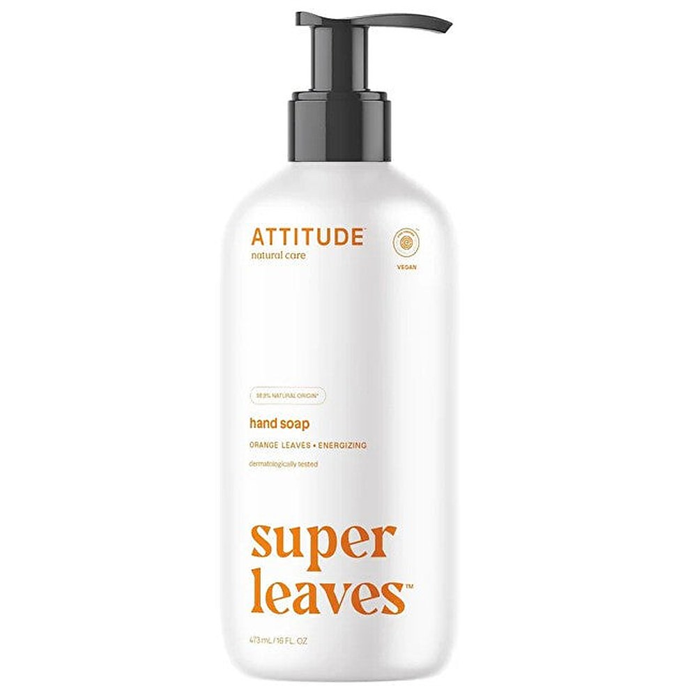 Attitude Super Leaves oranssi nestesaippua naturale myrkkyjä poistava vaikutus käsiin 473 ml