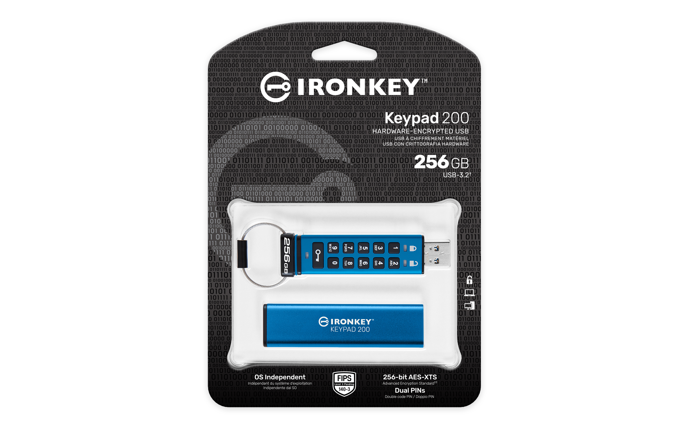 Kingston IronKey 200 - 256GB - USB-tikku
