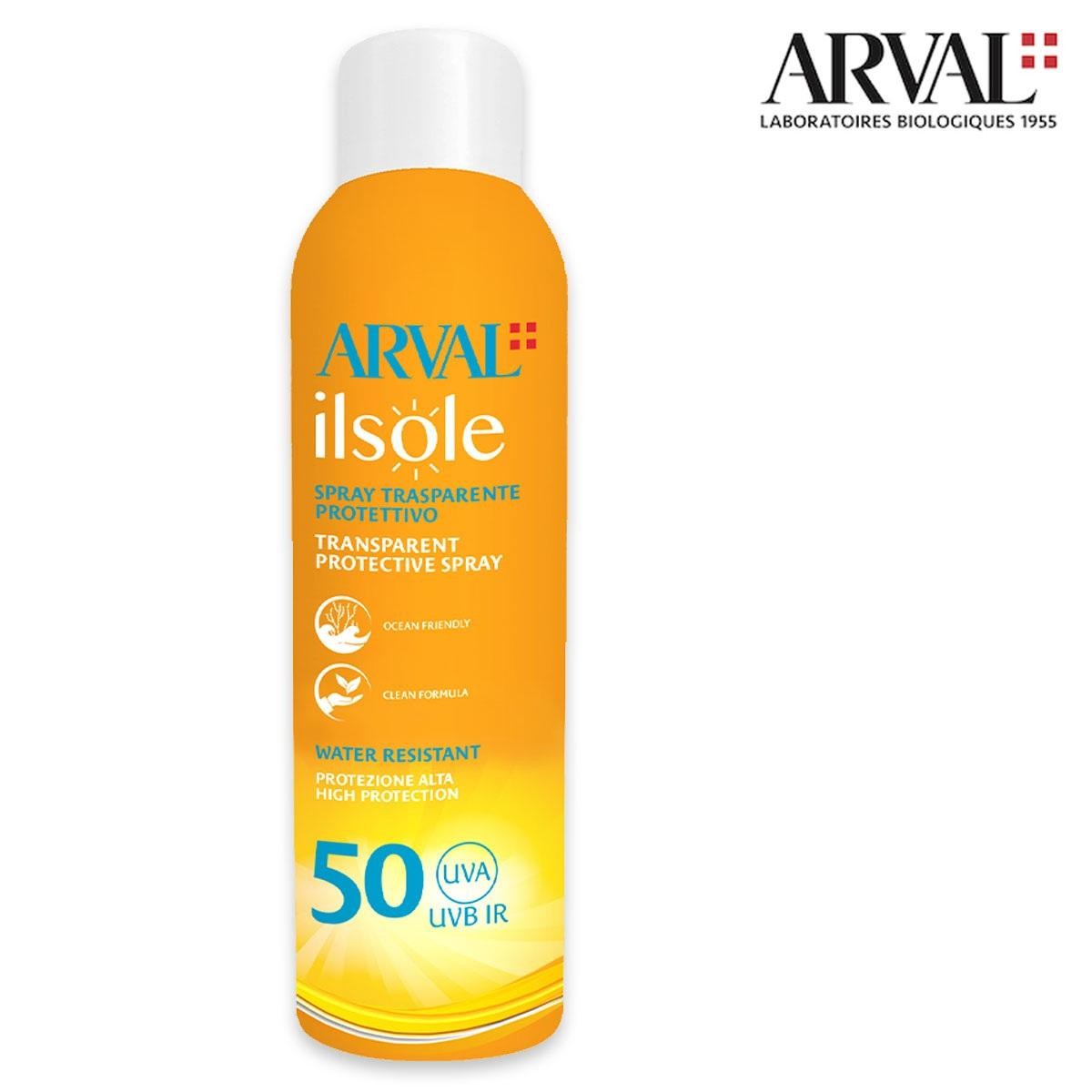 Arval the sun - läpinäkyvä suojaava spray spf50 200 ml.