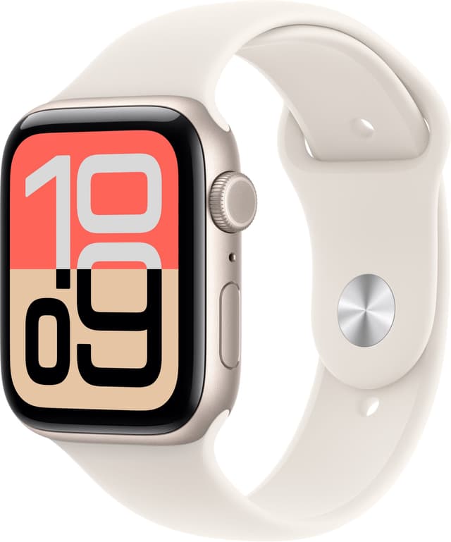 Apple Watch SE 3 GPS 44 mm tähtivalkea alumiini, tähtivalkea urheiluranneke - M/L