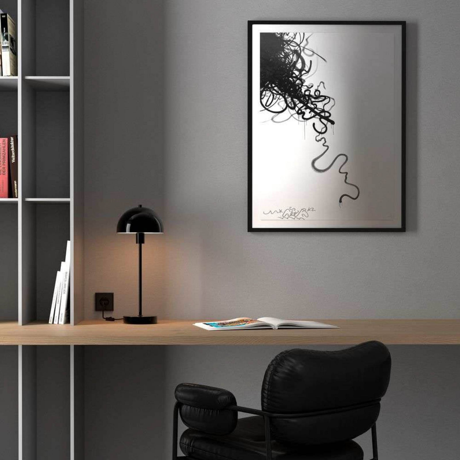 Vienda Pöytävalaisin Glossy Black - Herstal - Makuuhuone - Metalli