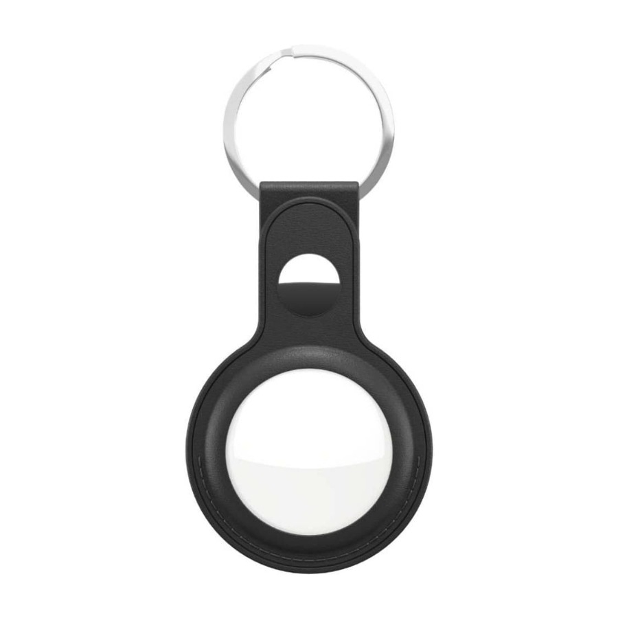 KeyBudz Leather Keyring, AirTag -avaimenperä, Musta