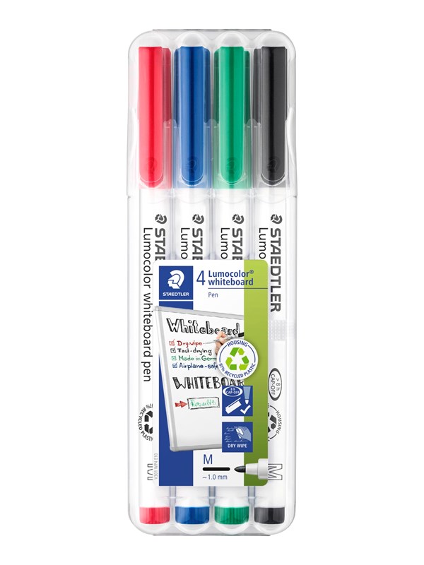 Staedtler Valkotaulukynä Lumocolor 4 kpl laatikko
