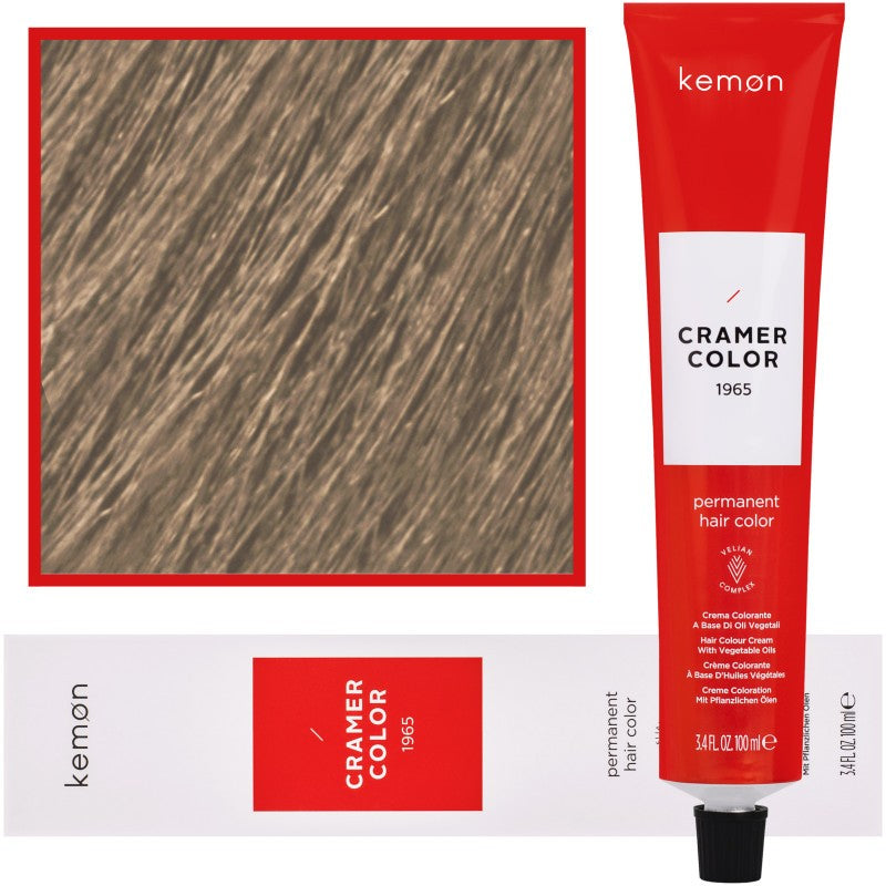 Kemon Cramer Color – Kermanvärinen hiusmaali kookosöljyllä, 100 ml 9.08 | Erittäin kirkas luonnollinen pohjoismainen blondi