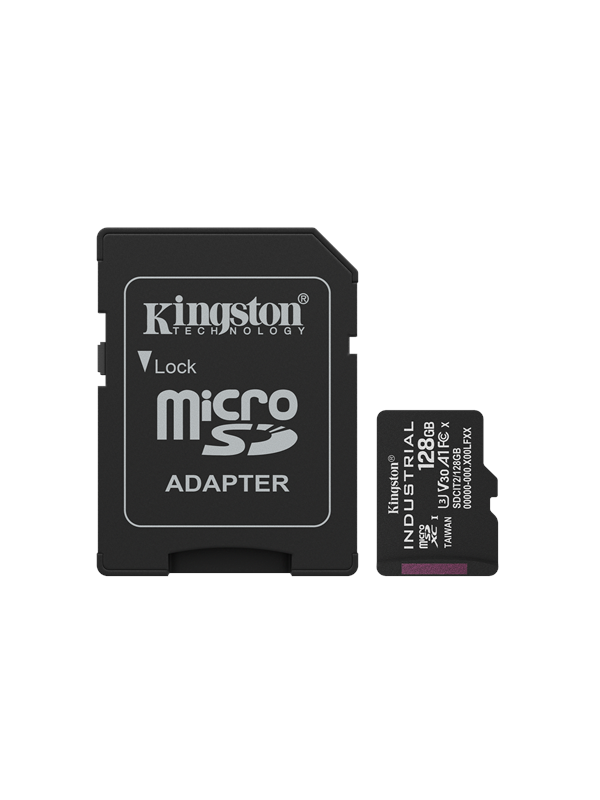 Kingston Industrial 128 Gt MicroSDXC UHS-I U3 V30 A1 -muistikortti, musta