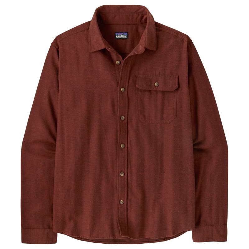 Patagonia M's L/S LW Fjord Flannel Shirt Mirror Weave: Rusty Red - S