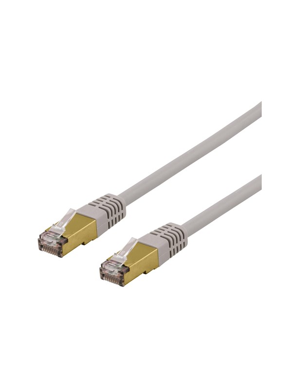 Deltaco Cat6a SFTP RJ45 1.5m -verkkokaapeli, harmaa