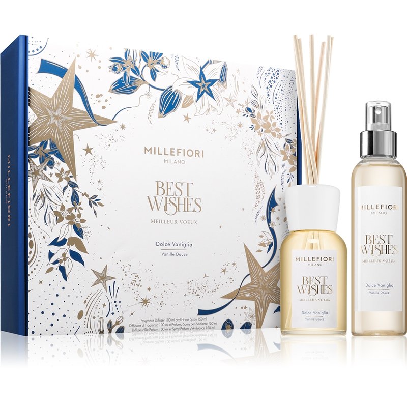 Setti Millefiori Milano Parhaat Toivotukset Makea Vanilja (huone/suihke/150ml + diffuusori/100ml)