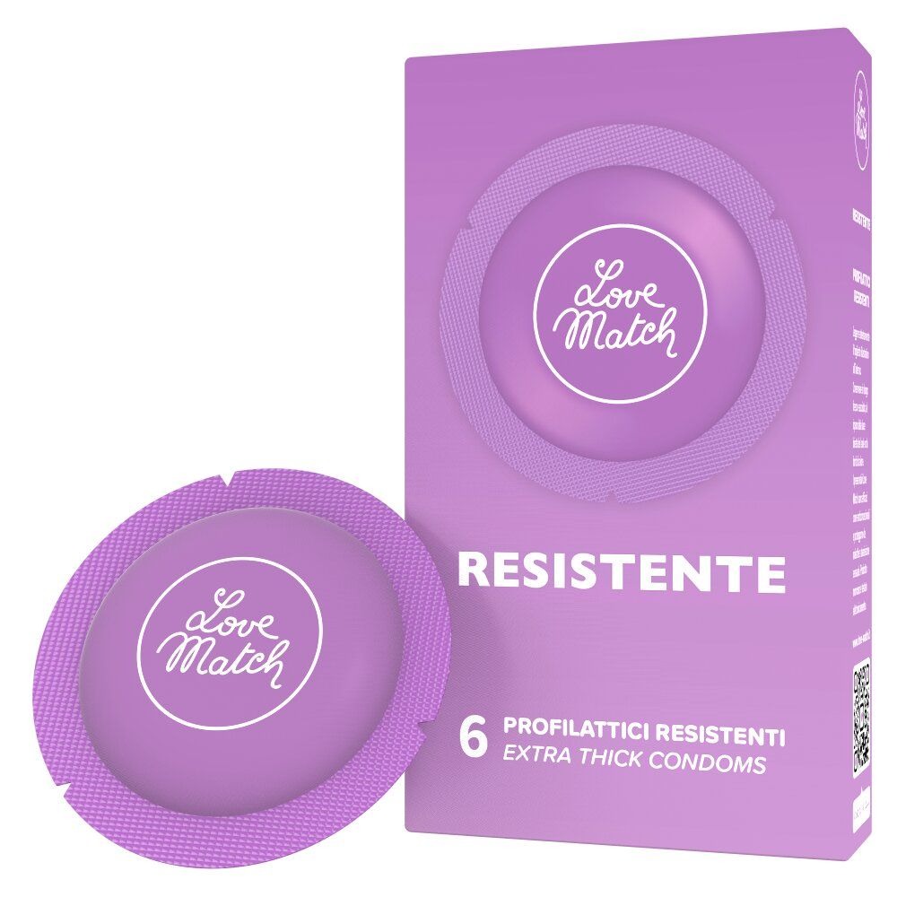 Love Match Resistant Condoms - erittäin kestävät lateksikondomit, 6 kpl