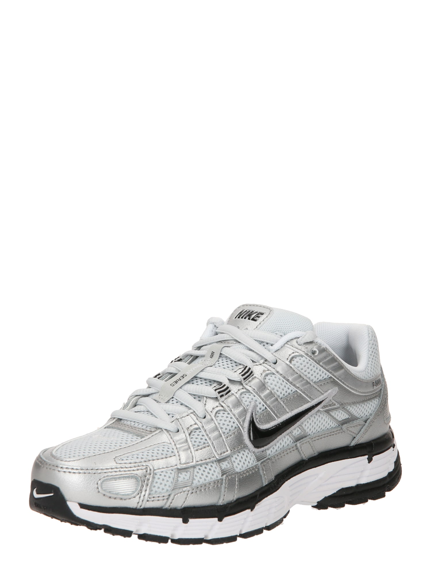 Nike Sportswear Matalavartiset tennarit 'P-6000' musta / hopea / valkoinen