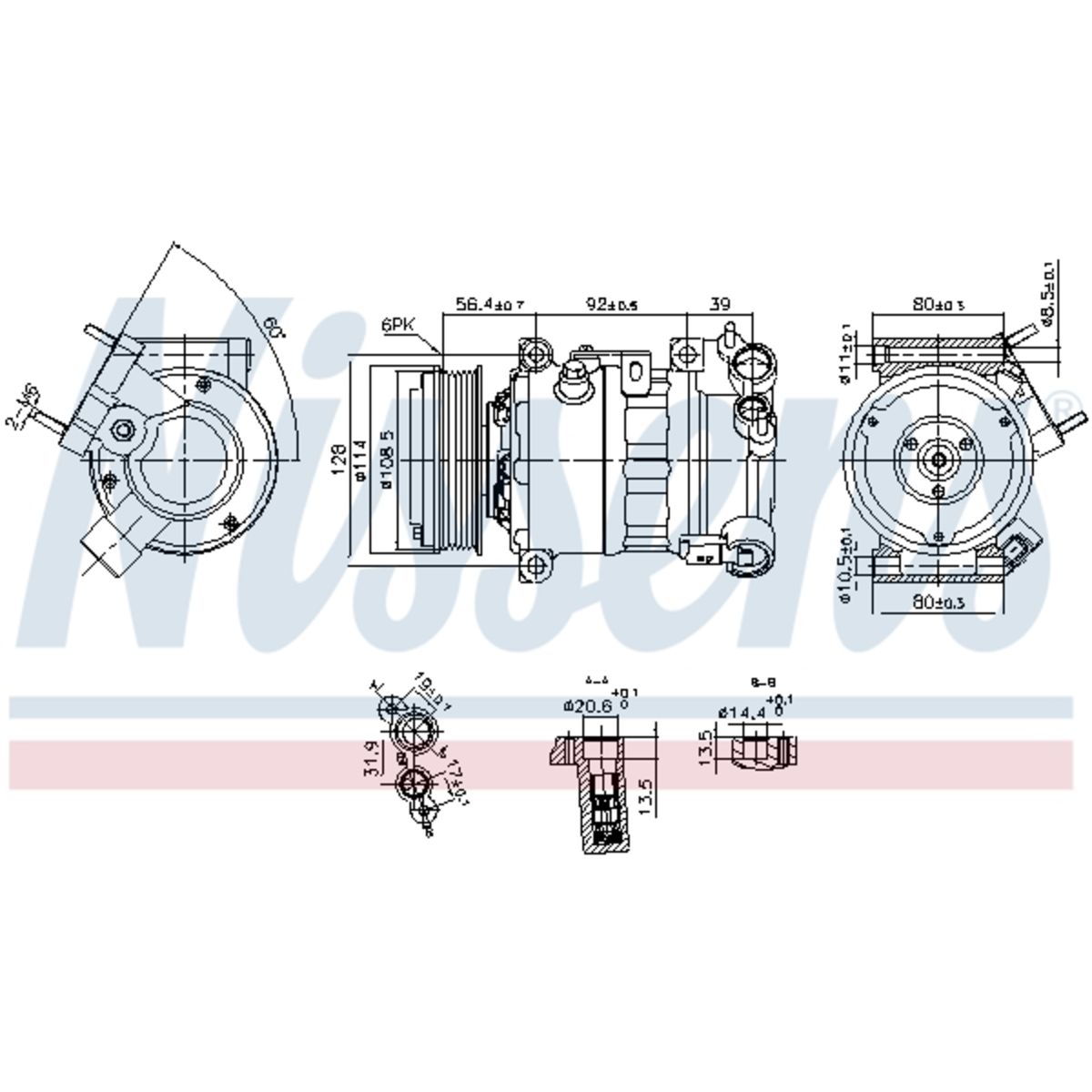 Ilmastoinnin kompressori NISSENS 890599