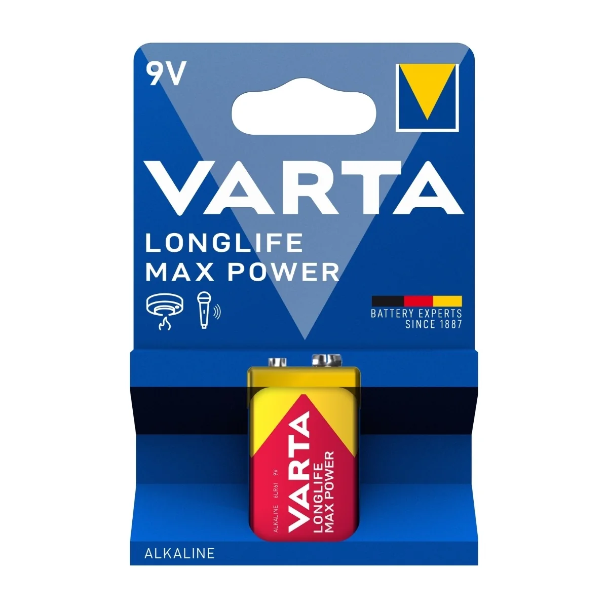 Pitkäikäinen Max Power 9V akku