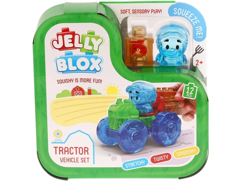 Jelly Blox -traktorisetti, pehmeät palikoiden luovaan leikkiin