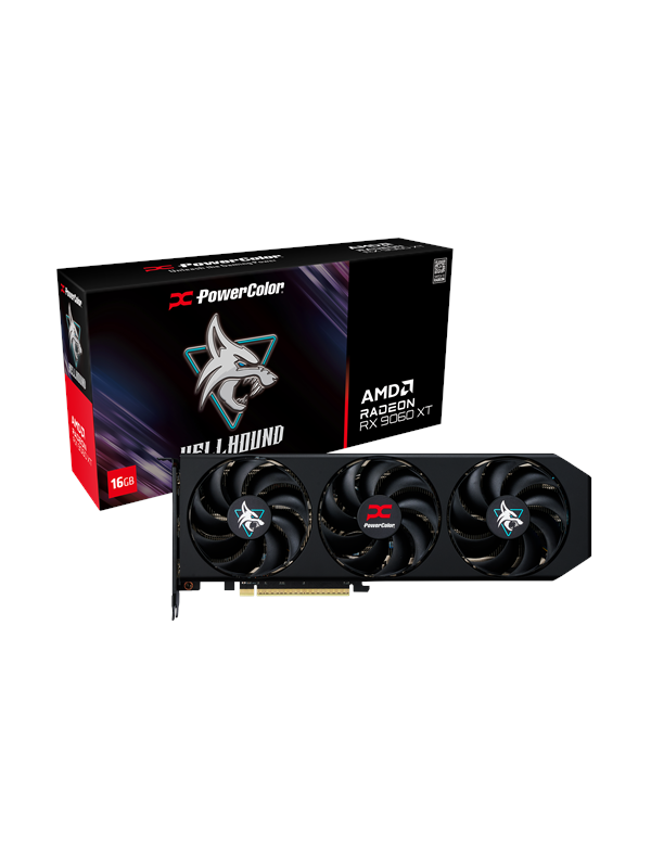 PowerColor Hellhound AMD Radeon RX 9060 XT 16GB GDDR6, Radeon RX 9060 XT, 16 GB, GDDR6, 128 bittiä, 7680 x 4320 pikseliä, PCI Express x16 5.0