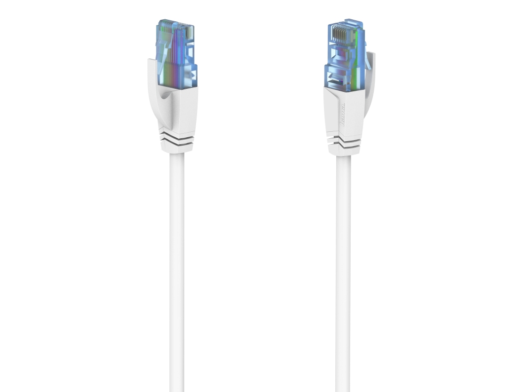 Hama Cat6a U/UTP RJ45 5m -verkkokaapeli, valkoinen