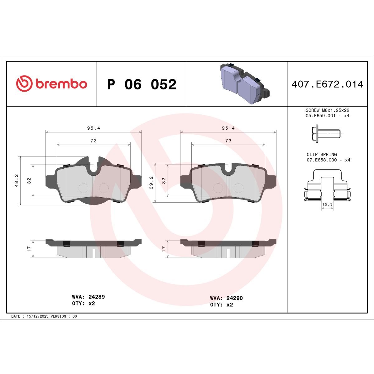 Jarrupalat, levyjarru BREMBO P 06 052X
