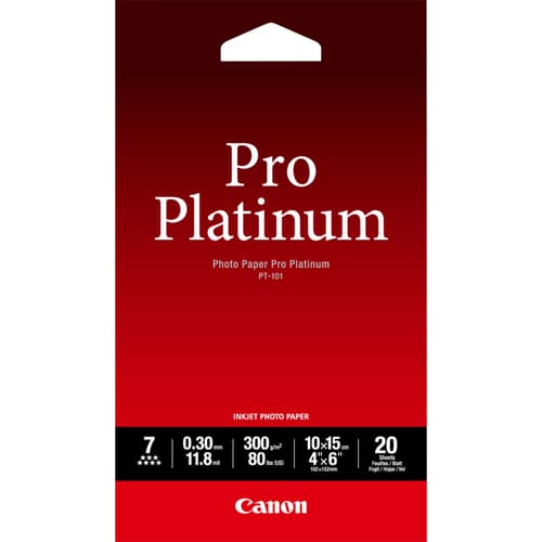 Canon Valokuvapaperi Pro Platinum, 10x15 cm, 20 arkkia, 300g (PT-1 2768B013 Vastaa: N/A